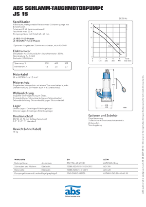वेस्टवाटर पंप ABS-Pumpen JS 15 D