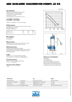वेस्टवाटर पंप ABS-Pumpen JS 44 D