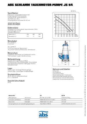 वेस्टवाटर पंप ABS-Pumpen JS 54 D
