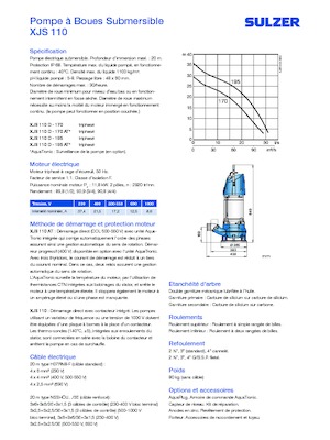 वेस्टवाटर पंप Sulzer XJS 110 D-170