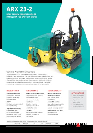 टैंडम वाइब्रेशन रोलर Ammann ARX 23-2 T4f
