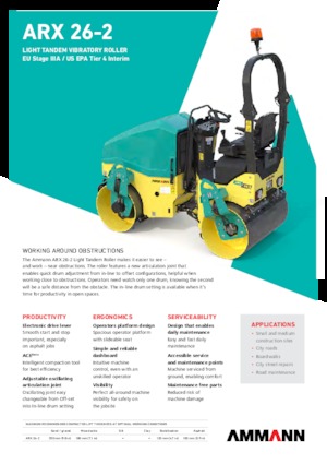 टैंडम वाइब्रेशन रोलर Ammann ARX 26-2 T4f