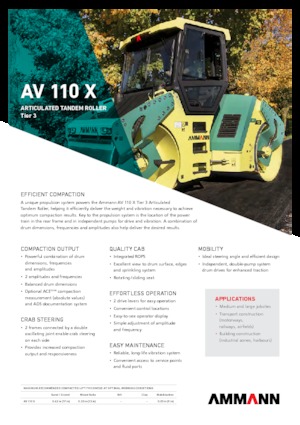 टैंडम वाइब्रेशन रोलर Ammann AV 110 X