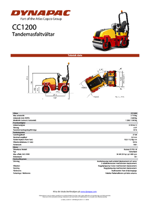 टैंडम वाइब्रेशन रोलर Dynapac CC 1200