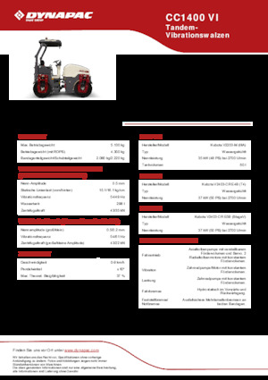 टैंडम वाइब्रेशन रोलर Dynapac CC 1400 VI 