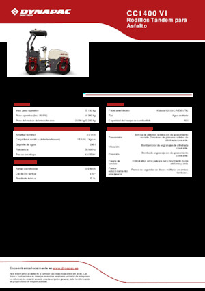 टैंडम वाइब्रेशन रोलर Dynapac CC 1400 VI 