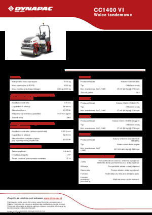 टैंडम वाइब्रेशन रोलर Dynapac CC 1400 VI 