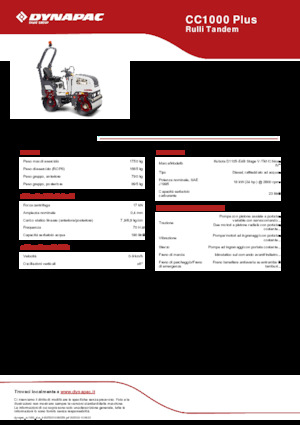 टैंडम वाइब्रेशन रोलर Dynapac CC1000 Plus