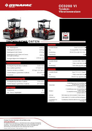 टैंडम वाइब्रेशन रोलर Dynapac CC3200 VI