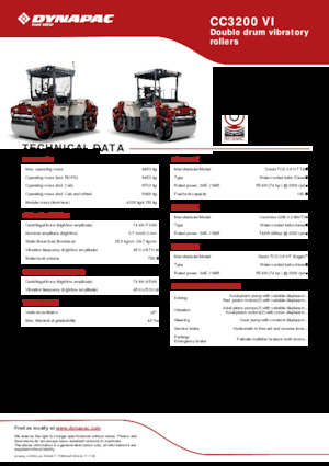 टैंडम वाइब्रेशन रोलर Dynapac CC3200 VI