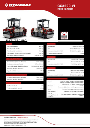 टैंडम वाइब्रेशन रोलर Dynapac CC3200 VI
