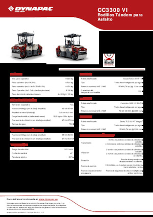 टैंडम वाइब्रेशन रोलर Dynapac CC3300 VI
