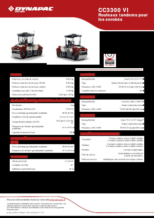 टैंडम वाइब्रेशन रोलर Dynapac CC3300 VI