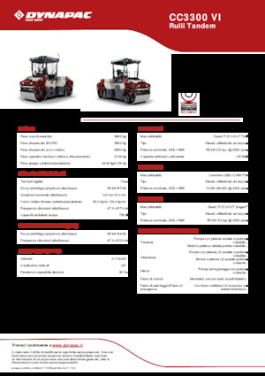 टैंडम वाइब्रेशन रोलर Dynapac CC3300 VI