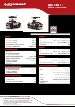 टैंडम वाइब्रेशन रोलर Dynapac CC3300 VI