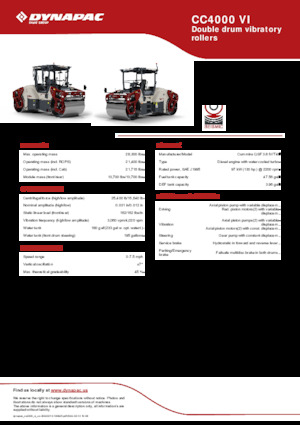 टैंडम वाइब्रेशन रोलर Dynapac CC4000 VI
