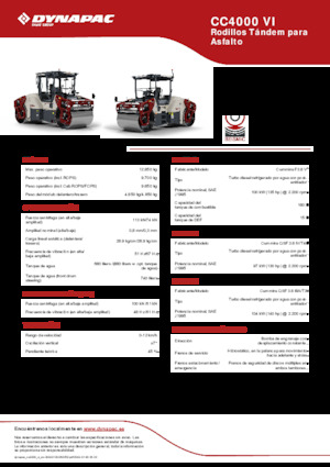 टैंडम वाइब्रेशन रोलर Dynapac CC4000 VI