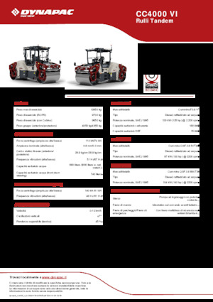 टैंडम वाइब्रेशन रोलर Dynapac CC4000 VI
