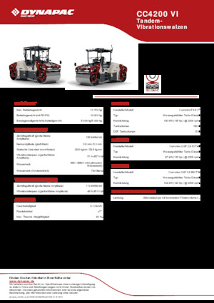 टैंडम वाइब्रेशन रोलर Dynapac CC4200 VI