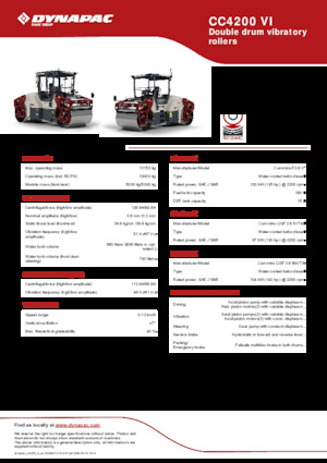 टैंडम वाइब्रेशन रोलर Dynapac CC4200 VI
