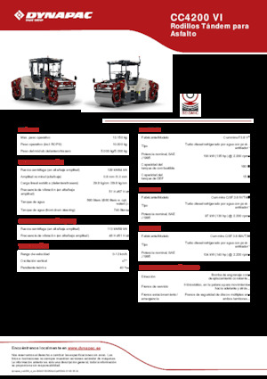टैंडम वाइब्रेशन रोलर Dynapac CC4200 VI