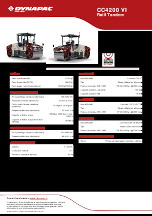 टैंडम वाइब्रेशन रोलर Dynapac CC4200 VI