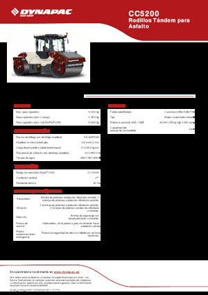 टैंडम वाइब्रेशन रोलर Dynapac CC5200