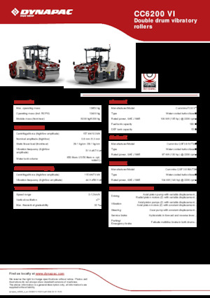 टैंडम वाइब्रेशन रोलर Dynapac CC6200 VI