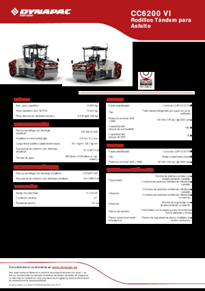 टैंडम वाइब्रेशन रोलर Dynapac CC6200 VI