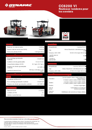 टैंडम वाइब्रेशन रोलर Dynapac CC6200 VI
