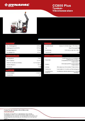 टैंडम वाइब्रेशन रोलर Dynapac CC800 Plus