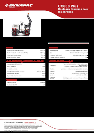 टैंडम वाइब्रेशन रोलर Dynapac CC800 Plus
