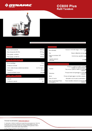 टैंडम वाइब्रेशन रोलर Dynapac CC800 Plus