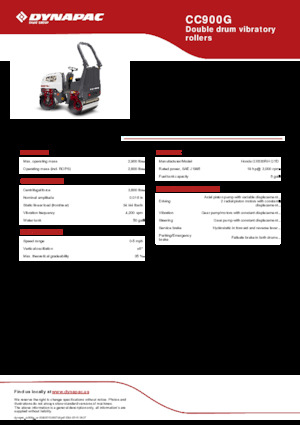 टैंडम वाइब्रेशन रोलर Dynapac CC900G