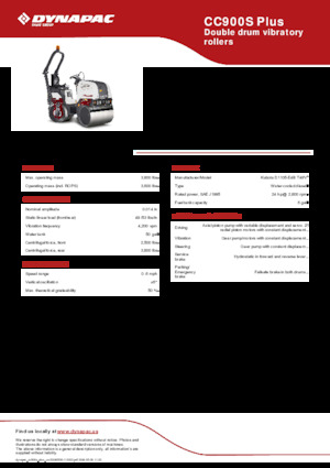 टैंडम वाइब्रेशन रोलर Dynapac CC900S Plus