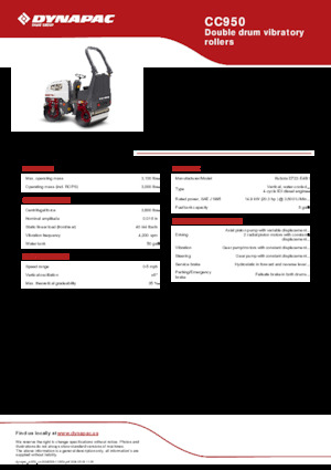 टैंडम वाइब्रेशन रोलर Dynapac CC950