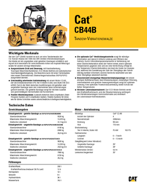 टैंडम वाइब्रेशन रोलर Caterpillar CD44B
