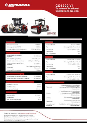 टैंडम वाइब्रेशन रोलर Dynapac CO 4200 VI 