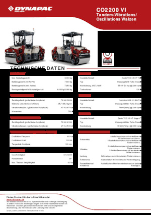 टैंडम वाइब्रेशन रोलर Dynapac CO2200 VI