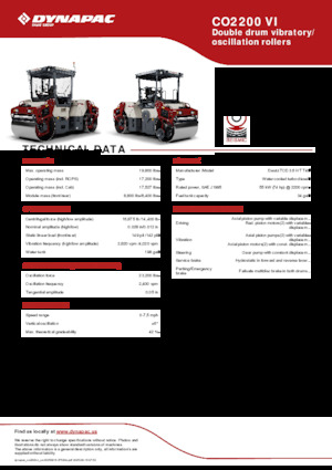 टैंडम वाइब्रेशन रोलर Dynapac CO2200 VI
