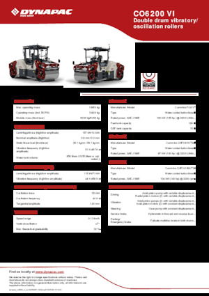टैंडम वाइब्रेशन रोलर Dynapac CO6200 VI