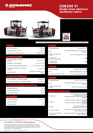 टैंडम वाइब्रेशन रोलर Dynapac CO6200 VI