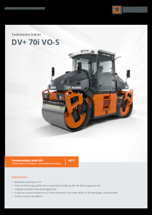 टैंडम वाइब्रेशन रोलर Hamm DV+ 70i VO-S
