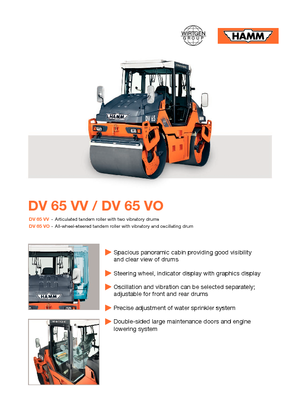 टैंडम वाइब्रेशन रोलर Hamm DV 65 VV