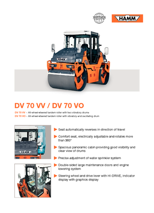 टैंडम वाइब्रेशन रोलर Hamm DV 70 W