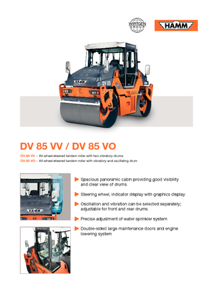 टैंडम वाइब्रेशन रोलर Hamm DV 85 VV