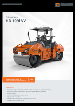 टैंडम वाइब्रेशन रोलर Hamm HD 109i VV