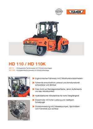 टैंडम वाइब्रेशन रोलर Hamm HD 110
