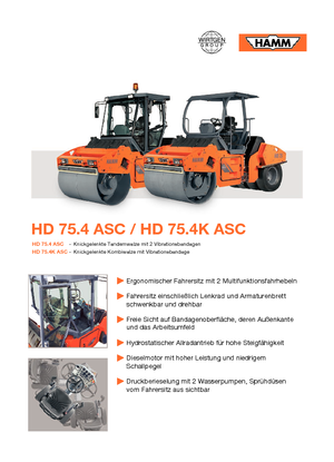 टैंडम वाइब्रेशन रोलर Hamm HD 75,4 ASC