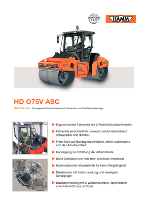 टैंडम वाइब्रेशन रोलर Hamm HD O75 V ASC